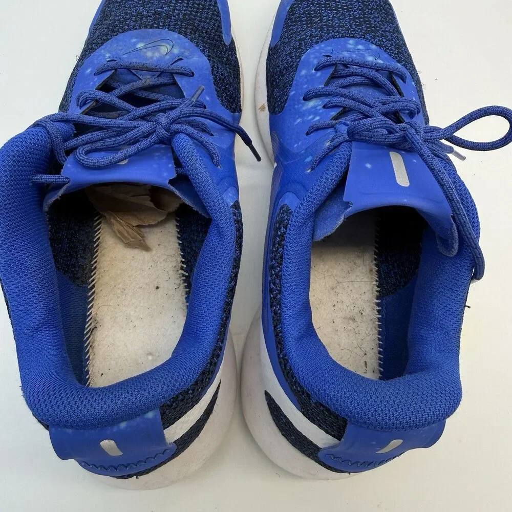 Nike Blue Running Shoes Men's Size 12 Mesh Sneakers - No Insoles, Bleach Stains